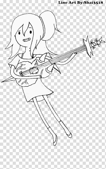Marceline Monster Devil Bass Line Art transparent background PNG clipart