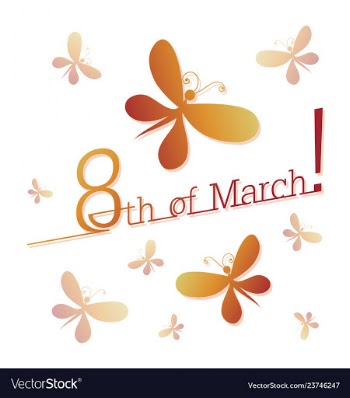 March 8 fluttering butterflies vector image