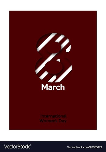 March 8 international women day paper cutout vector image