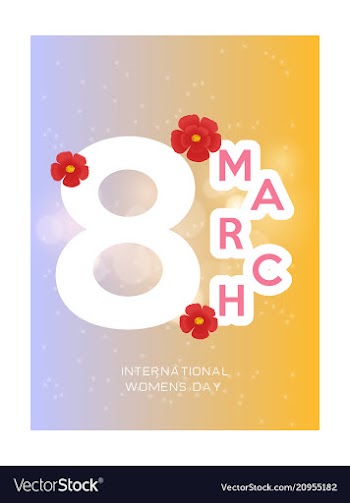 March 8 international women day paper cutout vector image