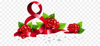 March 8 International Women's Day Clip art - 8 March with Roses PNG Clipart Picture 