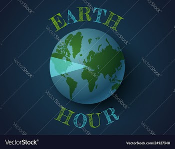  					March earth hour day vector&nbsp;image														