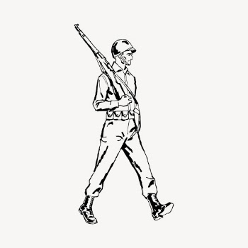 Marching soldier clipart, vintage job | Free Vector - rawpixel