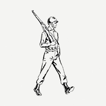 Marching soldier drawing, job vintage | Free PSD - rawpixel