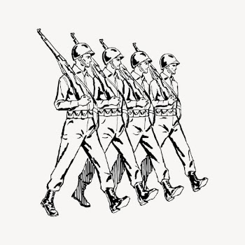 Marching soldiers clipart, vintage job | Free Vector - rawpixel