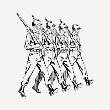 Marching soldiers drawing, job vintage | Free PSD - rawpixel