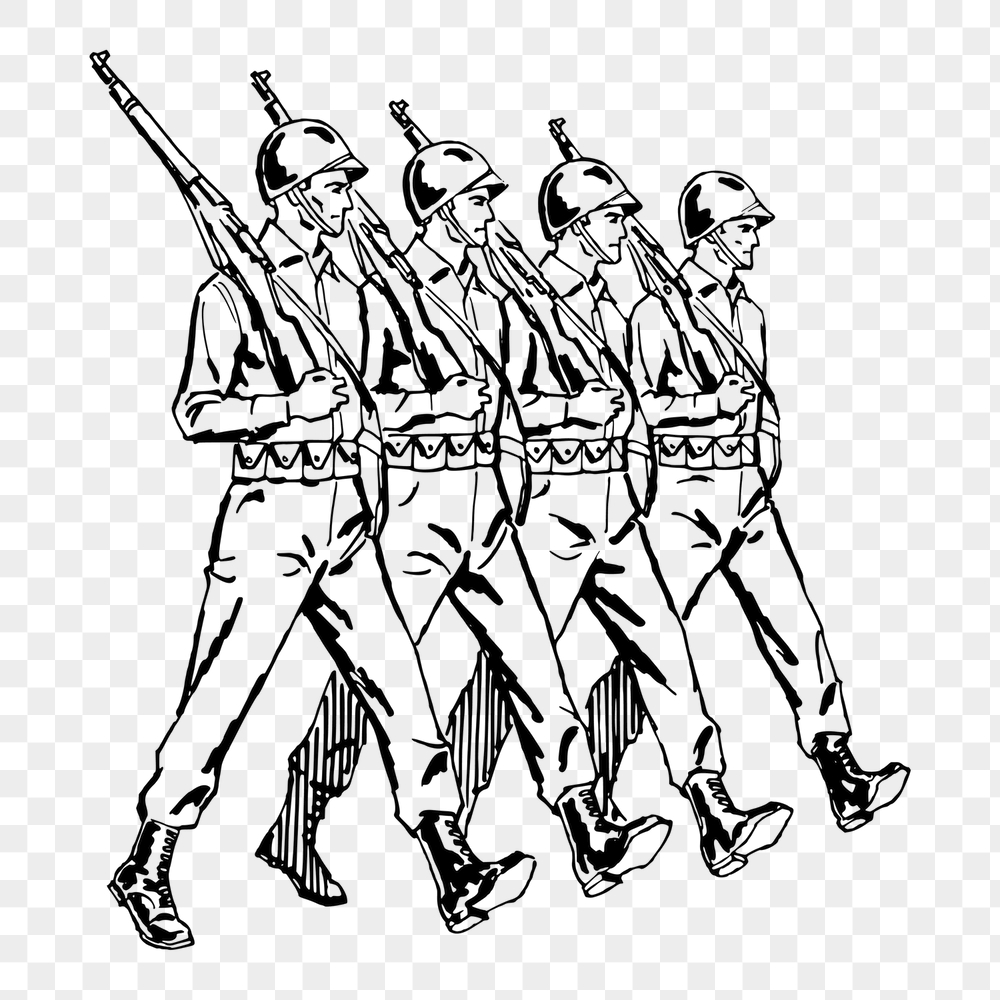 Marching soldiers png sticker, job | Free PNG - rawpixel