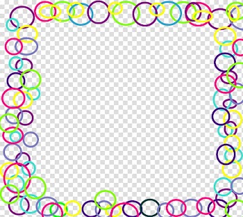 Marco hecho x mi, square multicolored polka-dot frame transparent background PNG clipart