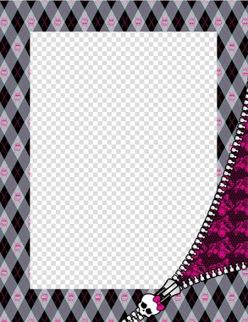 Marco monster high , black and gray frame template transparent background PNG clipart