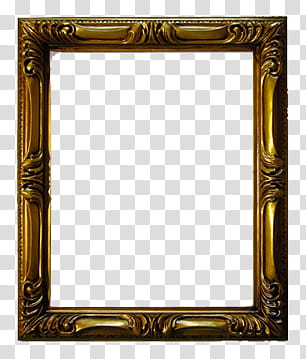 Marcos Vintage, gold wooden frame transparent background PNG clipart