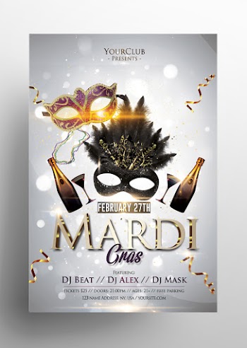 Mardi Gras Carnival Free PSD Flyer Template
