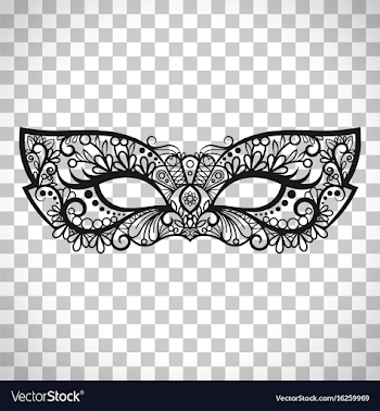 Mardi gras mask on transparent background Vector Image