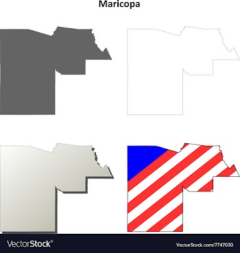 Maricopa County Arizona outline map set vector image