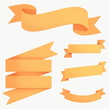 Marigold yellow ribbon banner set design element | Free  transparent png - 2342011