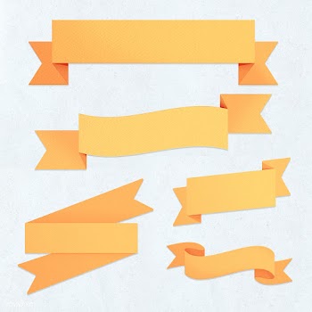 Marigold yellow ribbon banner set | Free  illustration - 2341946