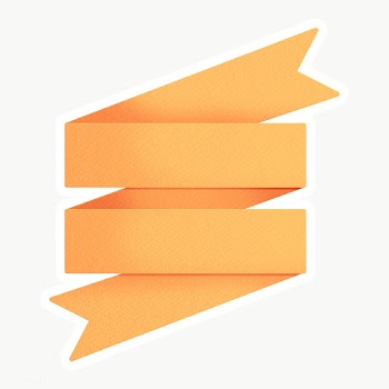 Marigold yellow ribbon banner sticker with white border design element | Free  transparent png - 2342032