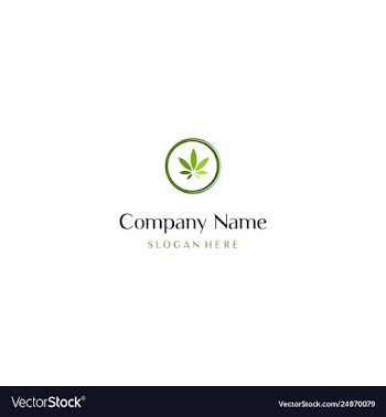 Marijuana leaf ecology creative business logo vector image