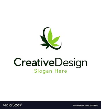 Marijuana leaf naturally creative logo vector image