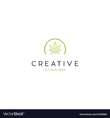 Marijuana wellness circle creative business logo vector image