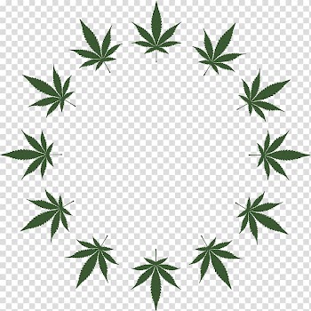 Marijuana wreath illustration, Paper Wall decal Sticker Cannabis, The plane leaves green circle transparent background PNG clipart