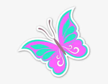 Mariposa Rosa Pegatina - Stickers De Mariposas Png - Free ...