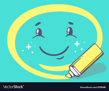 Marker drawing circle around smile on gre vector image