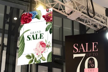 Marketing ad promotion poster mockup template Free Psd