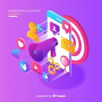 Marketing content concept Free Vector