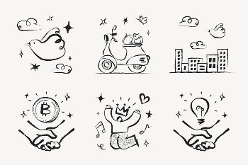 Marketing doodle sticker, cute illustration | Free Vector - rawpixel