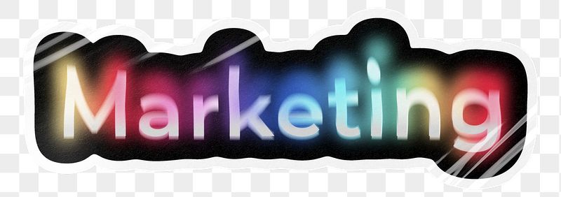Marketing png word sticker, neon | Free PNG - rawpixel