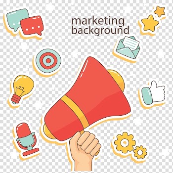 Marketing Promotion, color marketing background, hand-painted items transparent background PNG clipart