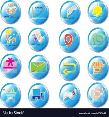 Marketplace icon and button set vector image