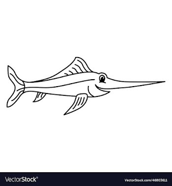 marlin fish cartoon coloring page for
