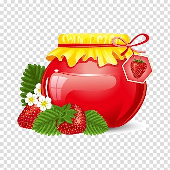 Marmalade Fruit preserves Jar Illustration, strawberry jam jar transparent background PNG clipart