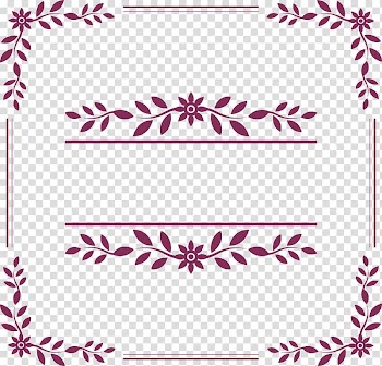 Maroon floral border, Wedding invitation Euclidean Flower, Purple flower decorative box transparent background PNG clipart