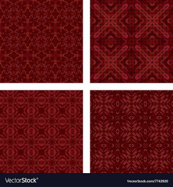 Maroon seamless mosaic background set vector image
