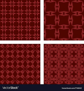 Maroon seamless triangle pattern wallpaper set vector image
