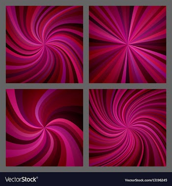 Maroon spiral and ray burst background design set vector image