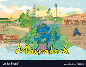 Marrakech doodles vector image