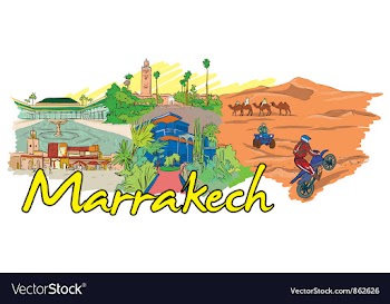 Marrakech doodles vector image