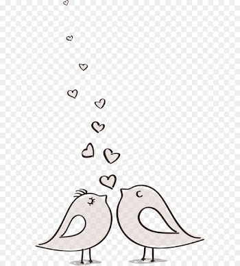 Marriage Engagement Drawing Paper Idea - Kiss bird 