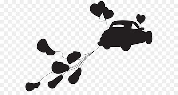 Marriage Silhouette Clip art - Wedding Car just Married Silhouette PNG Clip Art 