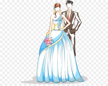 Marriage Wedding Bridegroom - Valentines Day painted the bride and groom 