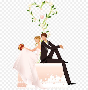 Marriage Wedding Happiness Wish Love - Heart-shaped branches bride and groom wedding vector material 