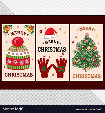 marry christmas greeting card design template