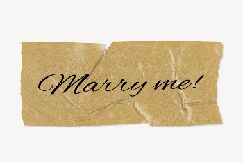 Marry me! word typography, brown | Free PSD - rawpixel
