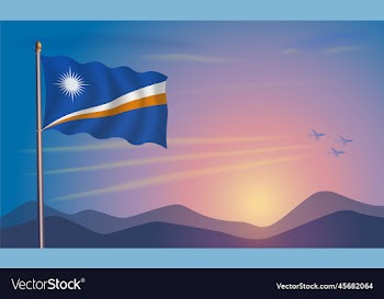 marshall islands flag in the morning sun