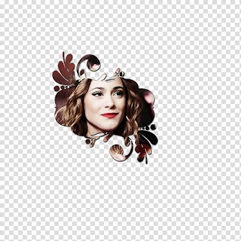 Martina Stoessel, smiling woman in floral frame transparent background PNG clipart