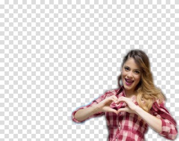 Martina Stoessel, woman making heart sign transparent background PNG clipart