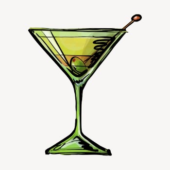 Martini cocktail collage element, alcoholic | Free PSD - rawpixel